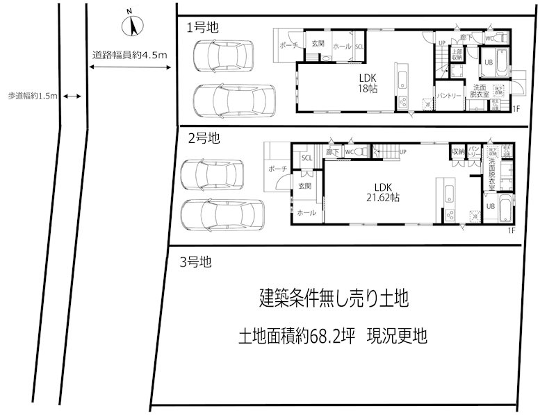 高槻市真上町6丁目　3号地　売土地 全体区画図