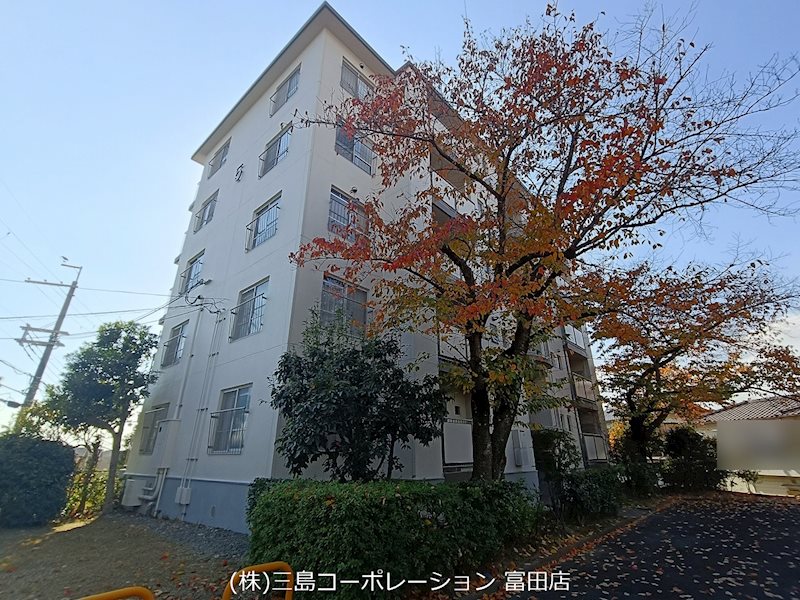 高槻塚原台ハイツ5号棟  鮮やかな紅葉が建物を彩る、落ち着いた環境のアパートです。秋の訪れを感じながら、穏やかな暮らしを始めてみませんか。