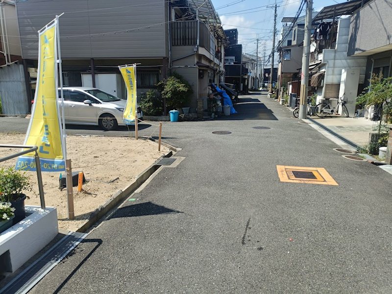 摂津市鳥飼西二丁目　売土地  現地写真（前面道路含む現地写真）